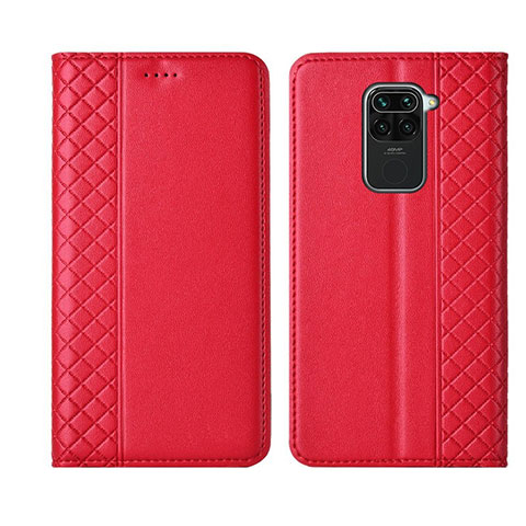 Custodia Portafoglio In Pelle Cover con Supporto T01 per Xiaomi Redmi 10X 4G Rosso