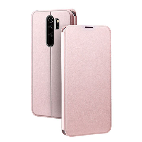 Custodia Portafoglio In Pelle Cover con Supporto T01 per Xiaomi Redmi Note 8 Pro Oro Rosa