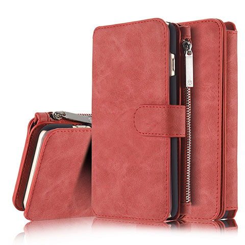 Custodia Portafoglio In Pelle Cover con Supporto T02 per Apple iPhone 6 Rosso