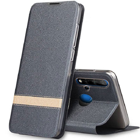 Custodia Portafoglio In Pelle Cover con Supporto T02 per Huawei Nova 5i Grigio Scuro