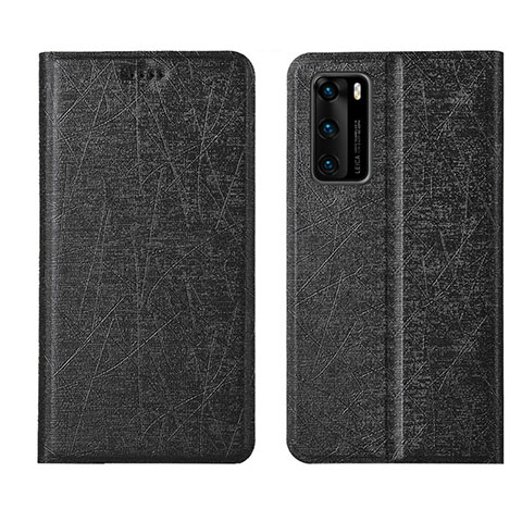 Custodia Portafoglio In Pelle Cover con Supporto T02 per Huawei P40 Nero