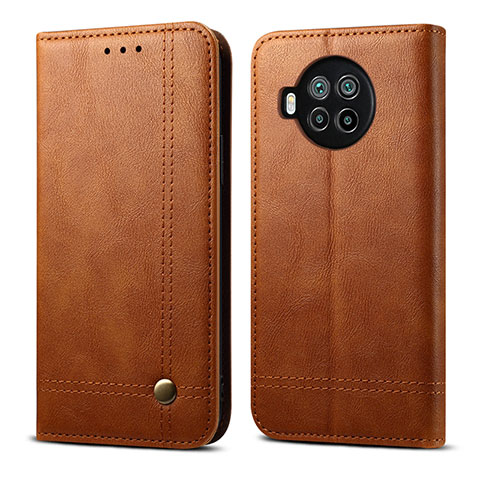 Custodia Portafoglio In Pelle Cover con Supporto T02 per Xiaomi Mi 10i 5G Marrone Chiaro