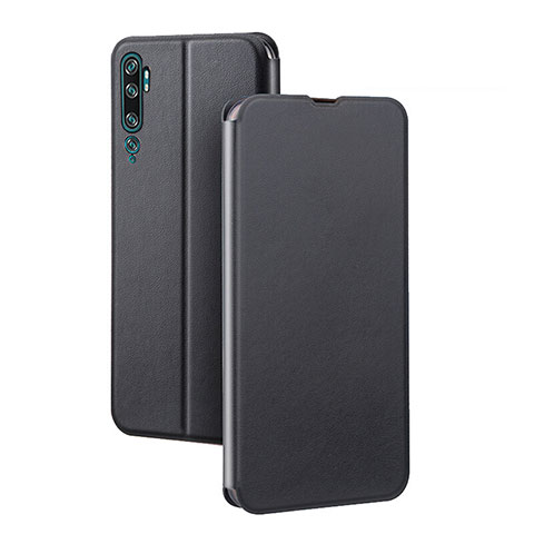 Custodia Portafoglio In Pelle Cover con Supporto T02 per Xiaomi Mi Note 10 Nero