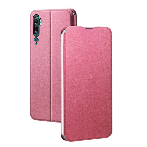 Custodia Portafoglio In Pelle Cover con Supporto T02 per Xiaomi Mi Note 10 Pro Rosa