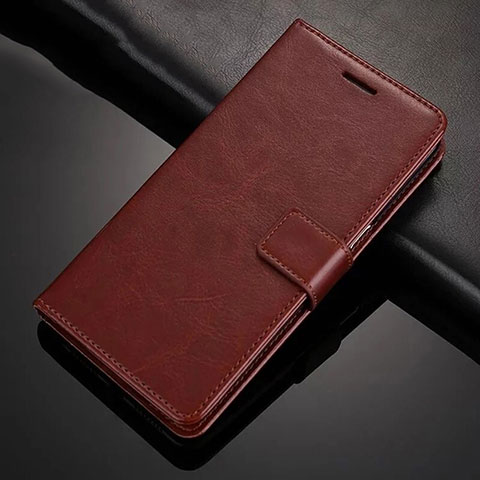 Custodia Portafoglio In Pelle Cover con Supporto T02 per Xiaomi Redmi Note 8T Marrone