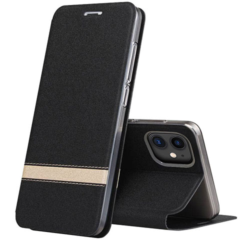 Custodia Portafoglio In Pelle Cover con Supporto T03 per Apple iPhone 11 Nero