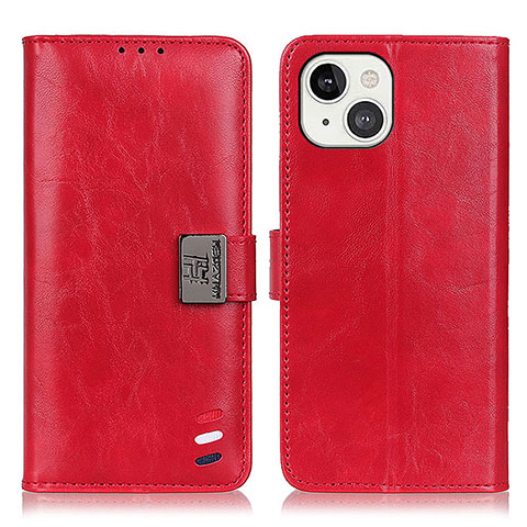 Custodia Portafoglio In Pelle Cover con Supporto T03 per Apple iPhone 13 Rosso