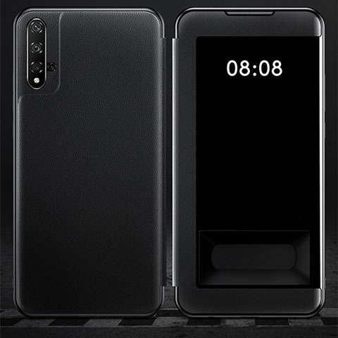 Custodia Portafoglio In Pelle Cover con Supporto T03 per Huawei Honor 20S Nero