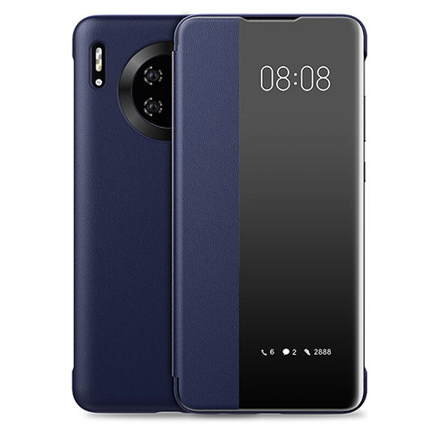 Custodia Portafoglio In Pelle Cover con Supporto T03 per Huawei Mate 30 Blu