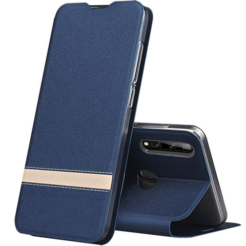 Custodia Portafoglio In Pelle Cover con Supporto T03 per Huawei P Smart+ Plus (2019) Blu