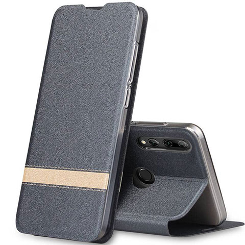 Custodia Portafoglio In Pelle Cover con Supporto T03 per Huawei P Smart+ Plus (2019) Grigio Scuro