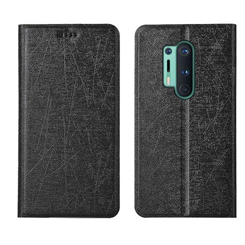 Custodia Portafoglio In Pelle Cover con Supporto T03 per OnePlus 8 Pro Nero