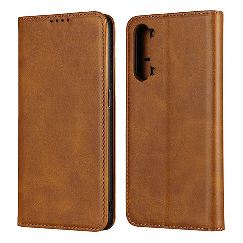 Custodia Portafoglio In Pelle Cover con Supporto T03 per Oppo A91 Arancione