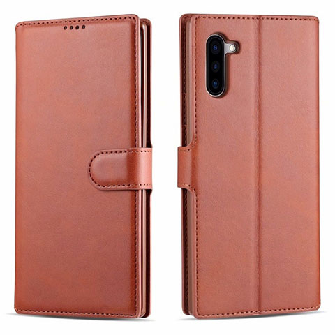 Custodia Portafoglio In Pelle Cover con Supporto T03 per Samsung Galaxy Note 10 5G Arancione