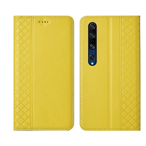 Custodia Portafoglio In Pelle Cover con Supporto T03 per Xiaomi Mi 10 Pro Giallo