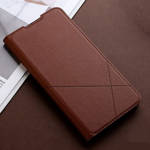 Custodia Portafoglio In Pelle Cover con Supporto T03 per Xiaomi Redmi Note 8 (2021) Marrone