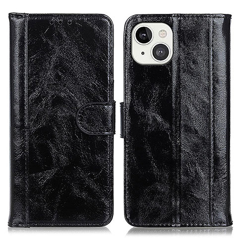 Custodia Portafoglio In Pelle Cover con Supporto T04 per Apple iPhone 14 Plus Nero