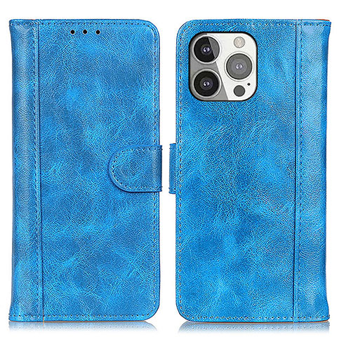 Custodia Portafoglio In Pelle Cover con Supporto T04 per Apple iPhone 15 Pro Max Blu