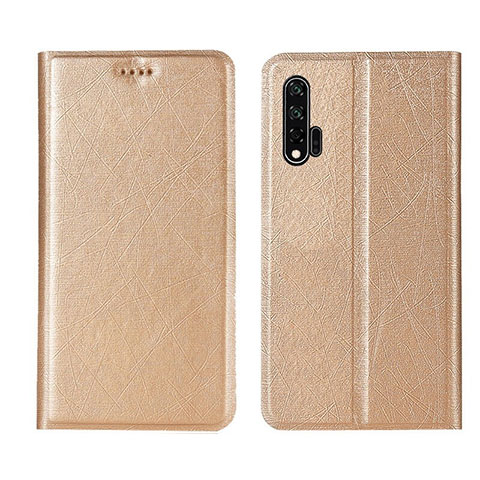 Custodia Portafoglio In Pelle Cover con Supporto T04 per Huawei Nova 6 Oro