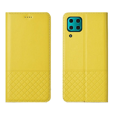 Custodia Portafoglio In Pelle Cover con Supporto T04 per Huawei Nova 7i Giallo