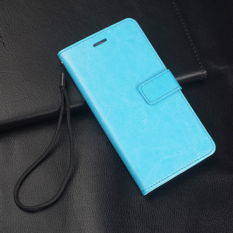 Custodia Portafoglio In Pelle Cover con Supporto T04 per Huawei P30 Lite Cielo Blu