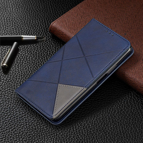 Custodia Portafoglio In Pelle Cover con Supporto T04 per Oppo K7 5G Blu