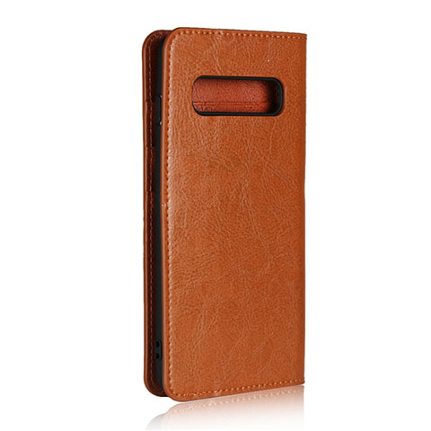 Custodia Portafoglio In Pelle Cover con Supporto T04 per Samsung Galaxy S10 5G Arancione