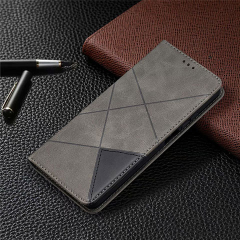 Custodia Portafoglio In Pelle Cover con Supporto T04 per Xiaomi Mi 10i 5G Grigio