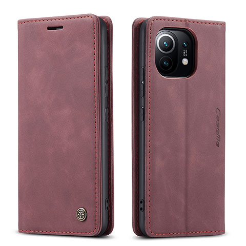 Custodia Portafoglio In Pelle Cover con Supporto T04 per Xiaomi Mi 11 Lite 5G Viola