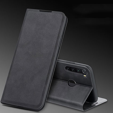 Custodia Portafoglio In Pelle Cover con Supporto T04 per Xiaomi Redmi Note 8 (2021) Nero