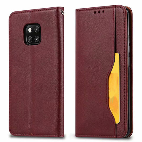 Custodia Portafoglio In Pelle Cover con Supporto T05 per Huawei Mate 20 Pro Rosso Rosa