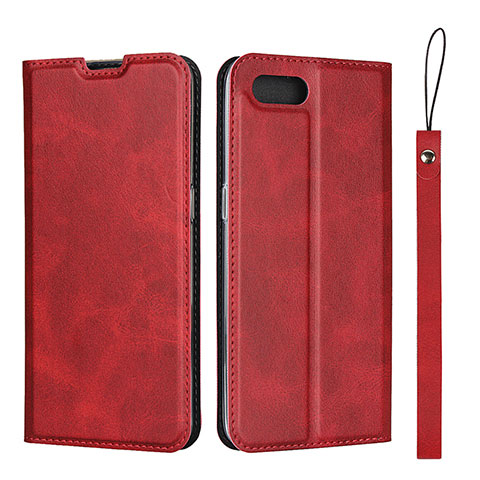 Custodia Portafoglio In Pelle Cover con Supporto T05 per Oppo K1 Rosso