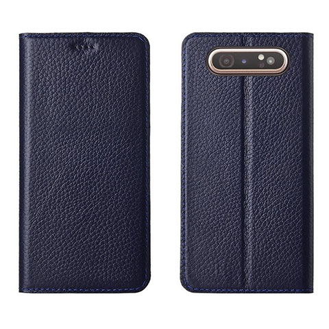 Custodia Portafoglio In Pelle Cover con Supporto T05 per Samsung Galaxy A90 4G Blu