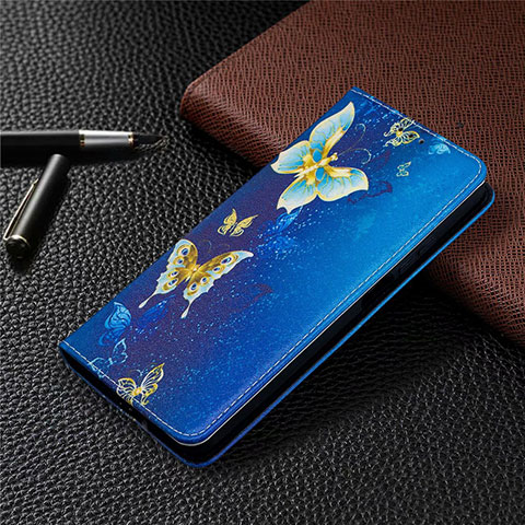 Custodia Portafoglio In Pelle Cover con Supporto T05 per Xiaomi Mi 10i 5G Blu