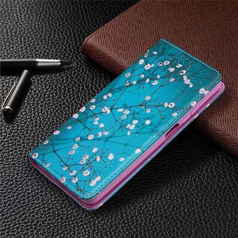 Custodia Portafoglio In Pelle Cover con Supporto T05 per Xiaomi Mi 10i 5G Cielo Blu