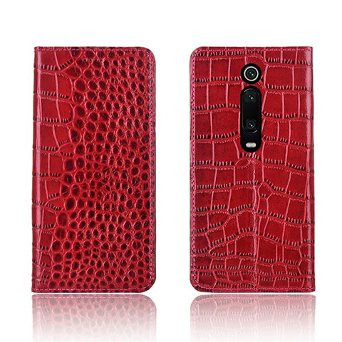 Custodia Portafoglio In Pelle Cover con Supporto T05 per Xiaomi Redmi K20 Rosso