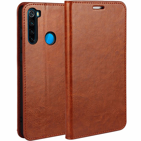 Custodia Portafoglio In Pelle Cover con Supporto T05 per Xiaomi Redmi Note 8T Arancione