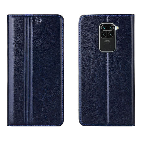 Custodia Portafoglio In Pelle Cover con Supporto T05 per Xiaomi Redmi Note 9 Blu