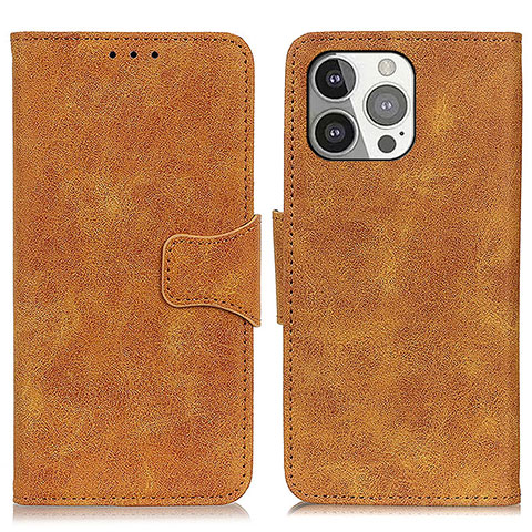 Custodia Portafoglio In Pelle Cover con Supporto T06 per Apple iPhone 14 Pro Max Arancione