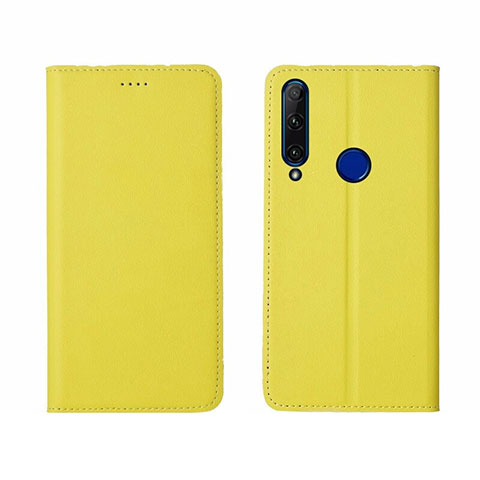 Custodia Portafoglio In Pelle Cover con Supporto T06 per Huawei Honor 20 Lite Giallo