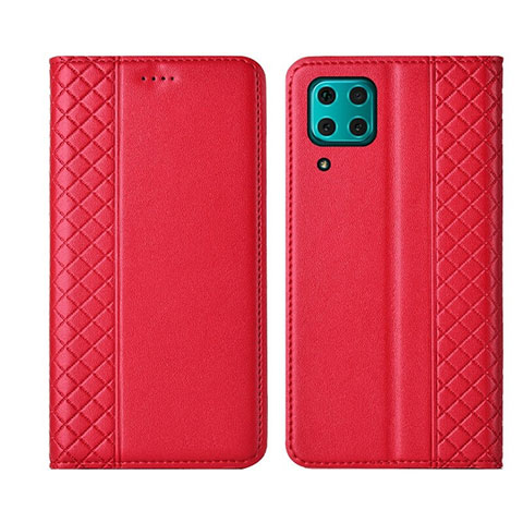 Custodia Portafoglio In Pelle Cover con Supporto T06 per Huawei Nova 6 SE Rosso