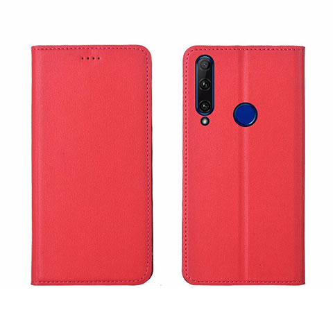 Custodia Portafoglio In Pelle Cover con Supporto T06 per Huawei P Smart+ Plus (2019) Rosso