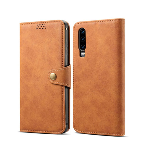 Custodia Portafoglio In Pelle Cover con Supporto T06 per Huawei P30 Arancione