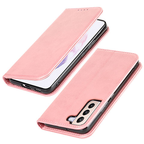 Custodia Portafoglio In Pelle Cover con Supporto T06D per Samsung Galaxy S22 Plus 5G Rosa