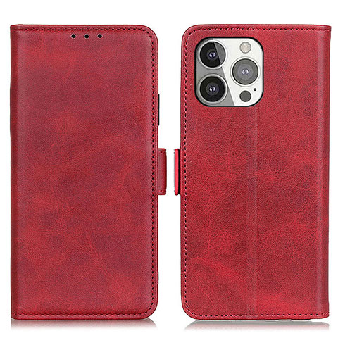 Custodia Portafoglio In Pelle Cover con Supporto T07 per Apple iPhone 16 Pro Rosso