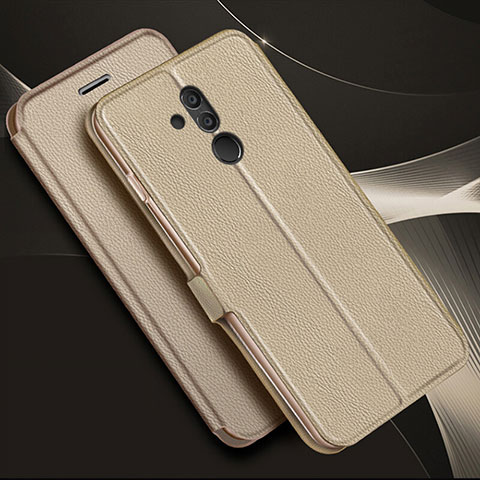 Custodia Portafoglio In Pelle Cover con Supporto T07 per Huawei Mate 20 Lite Oro