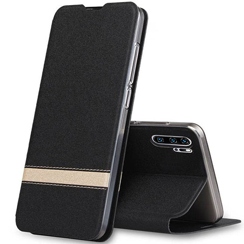 Custodia Portafoglio In Pelle Cover con Supporto T07 per Huawei P30 Pro New Edition Nero