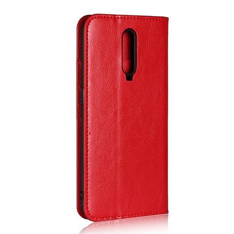 Custodia Portafoglio In Pelle Cover con Supporto T07 per Oppo R17 Pro Rosso