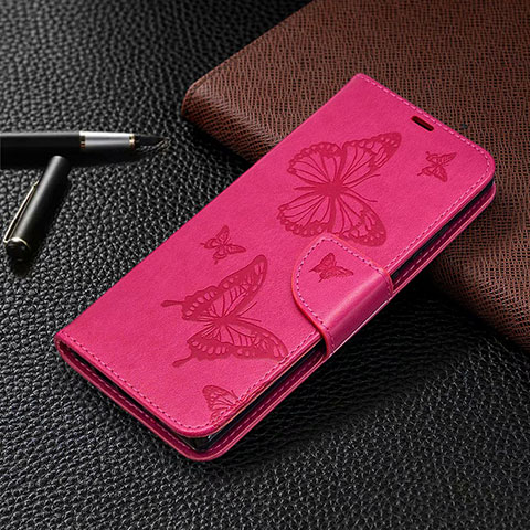 Custodia Portafoglio In Pelle Cover con Supporto T07 per Samsung Galaxy Note 20 5G Rosa Caldo