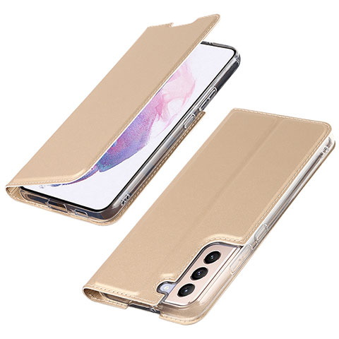 Custodia Portafoglio In Pelle Cover con Supporto T07D per Samsung Galaxy S21 Plus 5G Oro